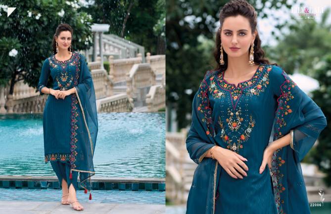 Masoom By Lily And Lali Jacquard Viscose Silk Kurti With Bottom Dupatta Wholesale Online